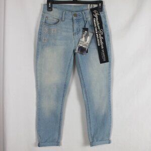 SOUNDSTYLE BY BEAU DAWSON Cropped Denim Jeans Woman Size 4 Lt. Blue Straight Leg